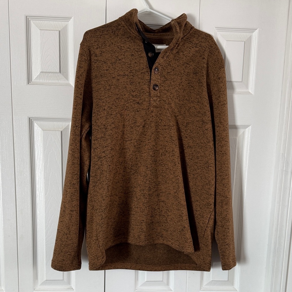 Stetson Men's Tan Sweater with Button Collar